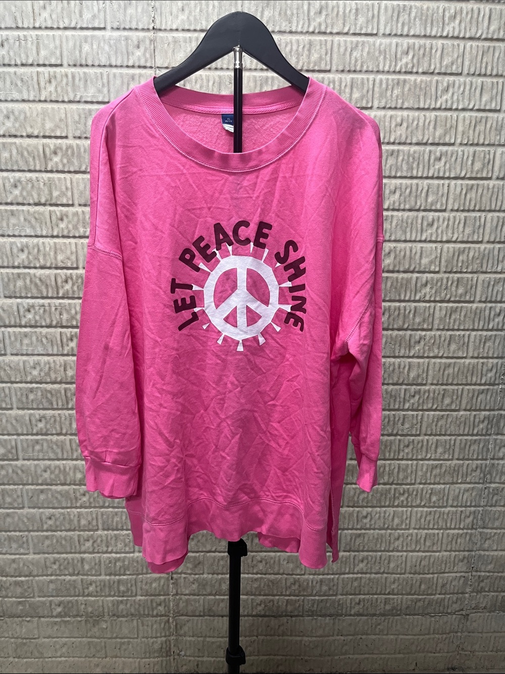 Old Navy Pink 'Let Peace Shine' Graphic Sweatshirt